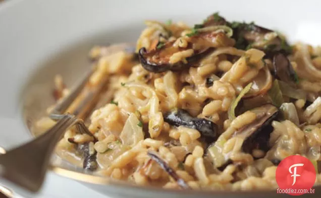 Risoto Com Alho-Poró, Cogumelos Shiitake E Trufas