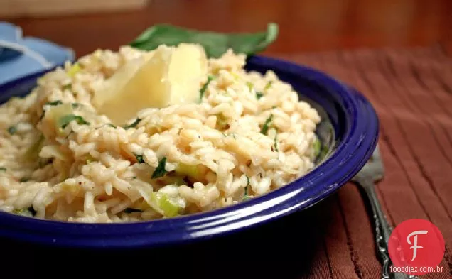Risoto De Cebola, Alho-Poró E Parm
