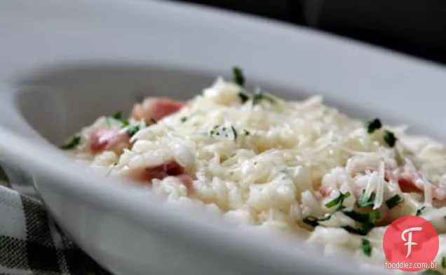 Risoto de Bacon e alho-poró