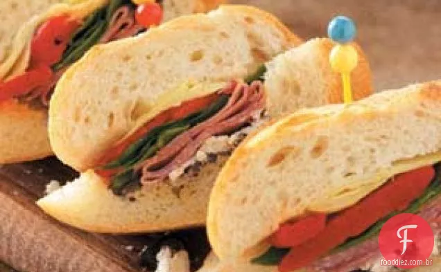 Baguetes Antipasto-Recheadas