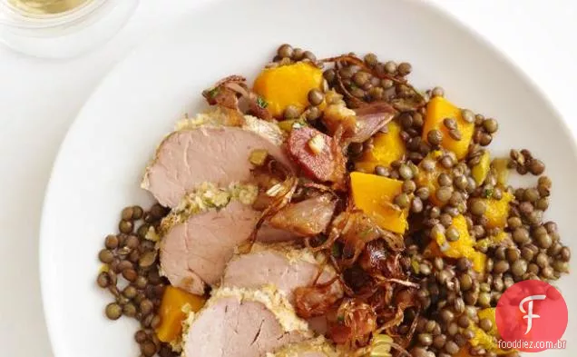 Carne De Porco Assada Com Lentilhas