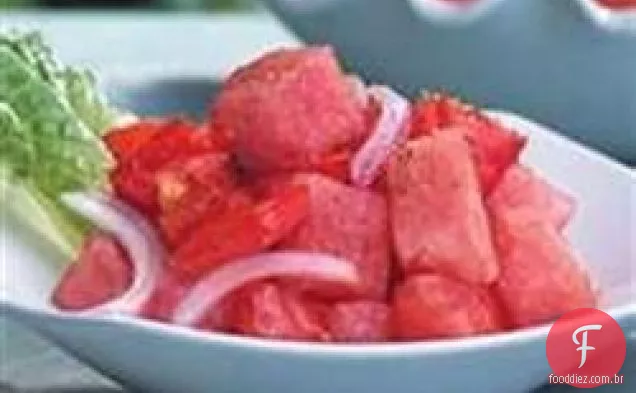 Salada De Tomate Melancia Com Molho Balsâmico