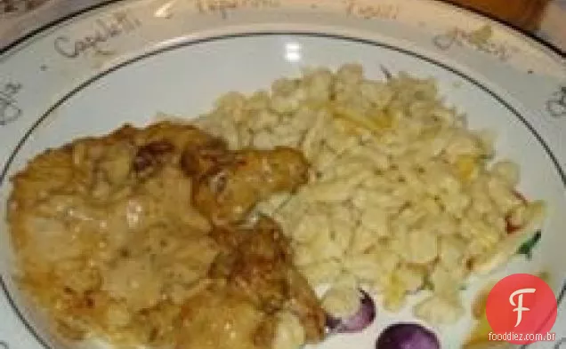 Costeletas de porco com molho delicioso