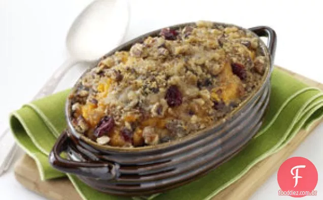 Caçarola De Batata Doce Com Cranberry-Pecan