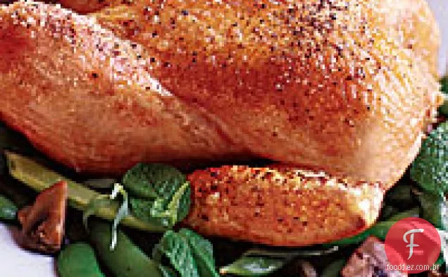 Frango assado com estragão Jus