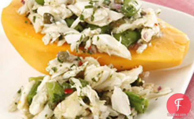 Salada Dourada De Mamão E Caranguejo