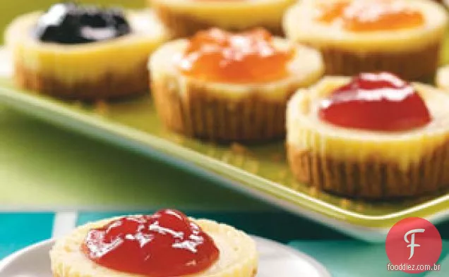 Mini Cheesecakes Com Cobertura De Geléia
