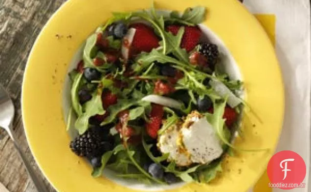 Salada de rúcula com molho de Frutas Vermelhas