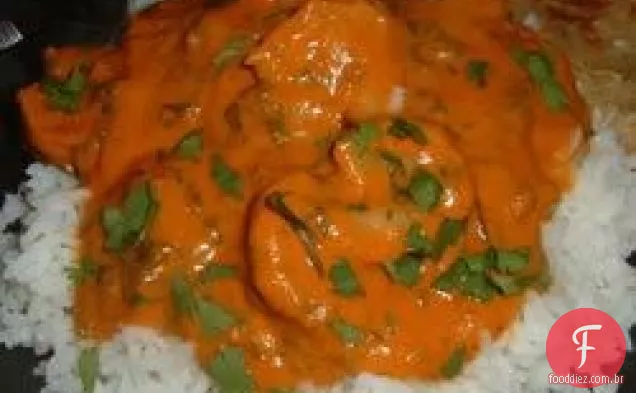 Camarão frito indiano em molho de Creme (Bhagari Jhinga)