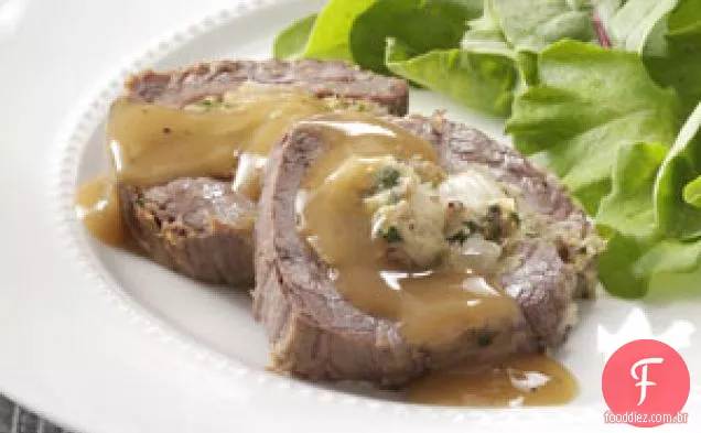 Bife De Flanco Recheado Cozido Lentamente