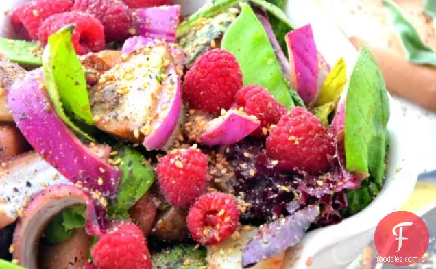 Salada De Framboesa Doce E Picante Com Vinagrete De Mel