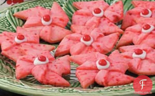 Poinsettia Pinwheel Cookies