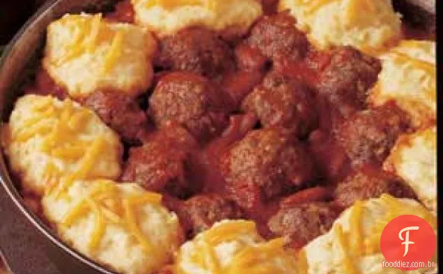 Pimentão almôndega com bolinhos