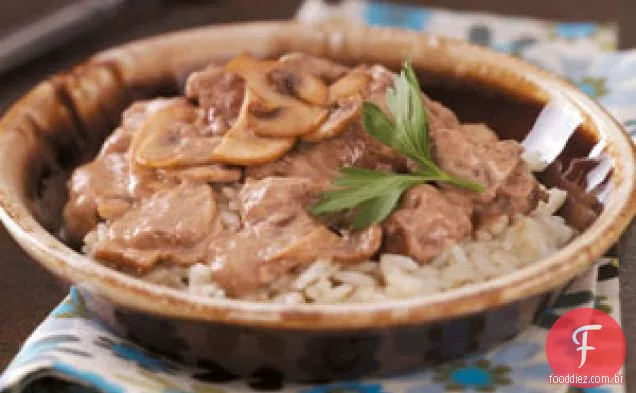Dicas de carne de cogumelo com arroz