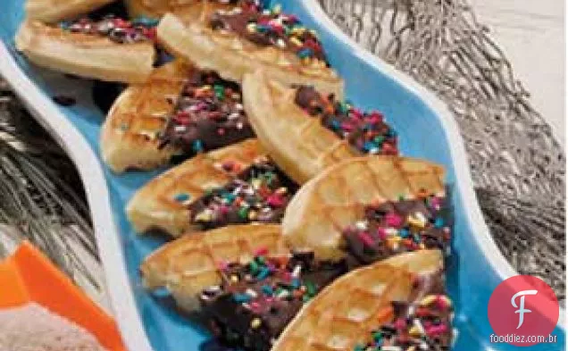 Waffles Com Molho De Chocolate