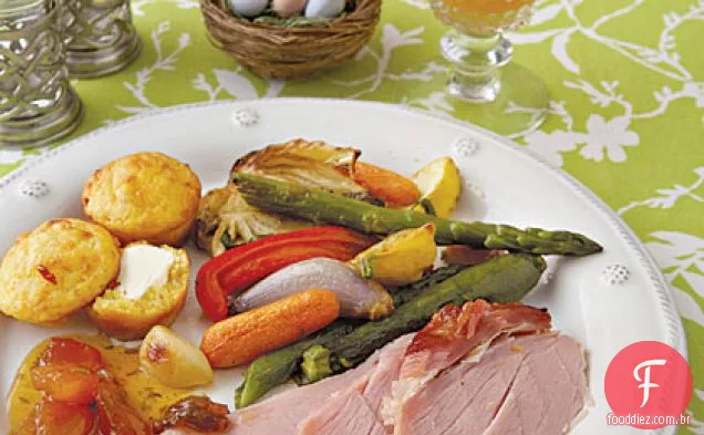 Vegetais De Primavera Torrados Com Ervas