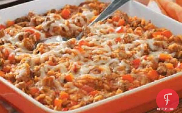 Caçarola De Arroz Com Salsicha Italiana
