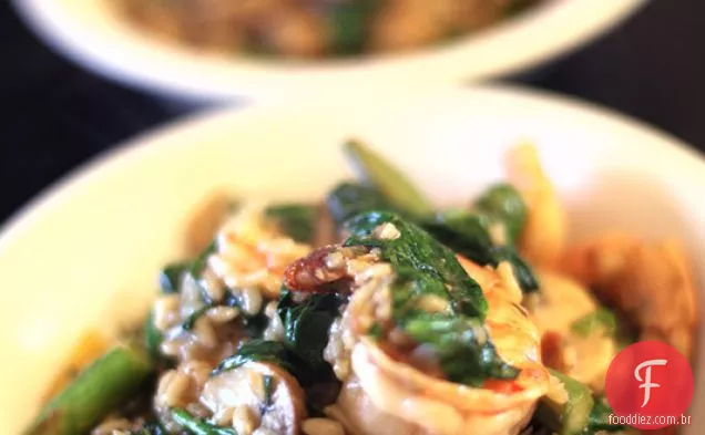 Risoto De Camarão Com Vegetais De Verão