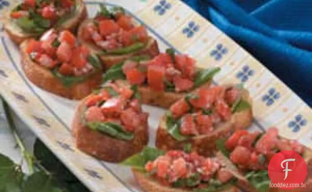 Tomate Manjericão Bruschetta
