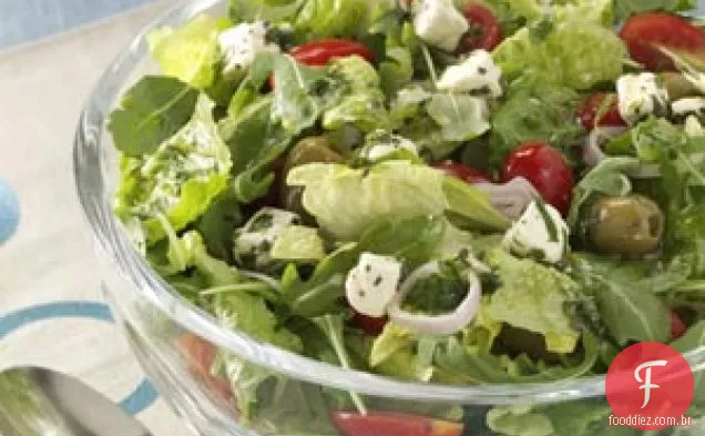 Salada Com Queijo Marinado