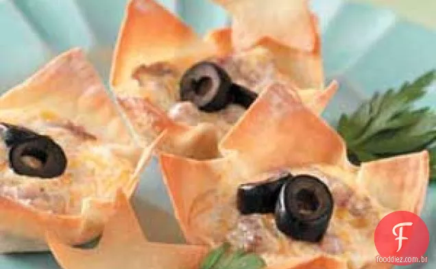 Ranch-Sausage Wonton Cups