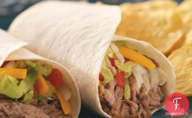 Burritos De Carne De Pimentão Verde Cozidos Lentamente