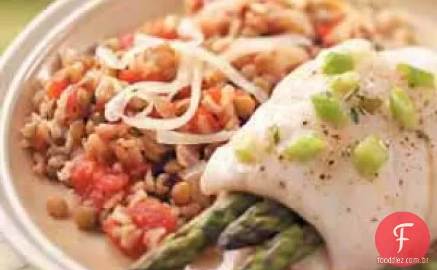 Arroz integral com lentilhas