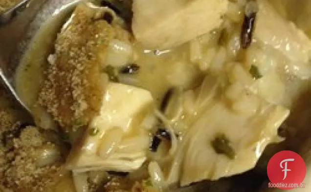 Caçarola de arroz selvagem e Peru