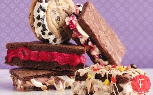 Sanduíches De Gelado De Framboesa E Laranja