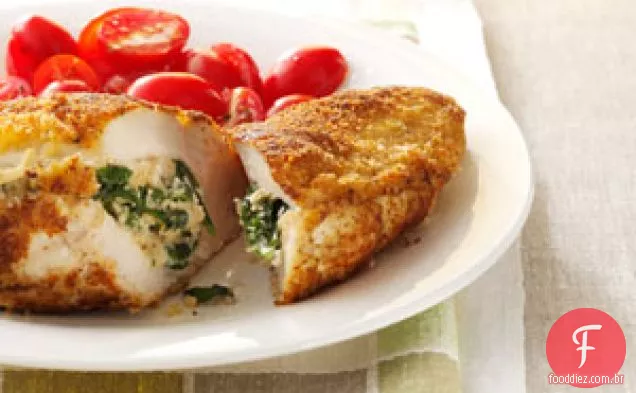 Bolsos De Frango Recheados Com Espinafre