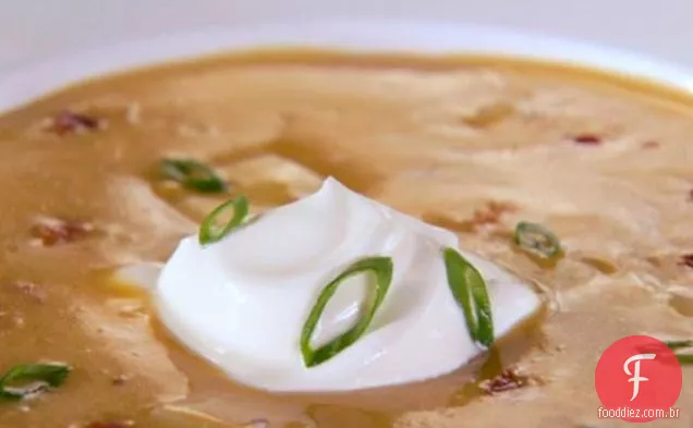 Sopa De Batata Assada Com Queijo Cheddar