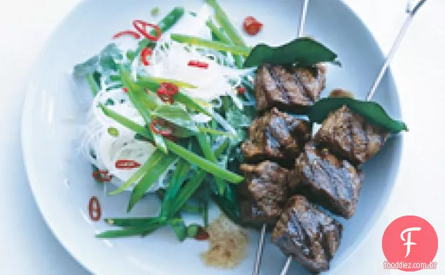 Espetos De Carne De Limão Com Pimenta E Kaffir