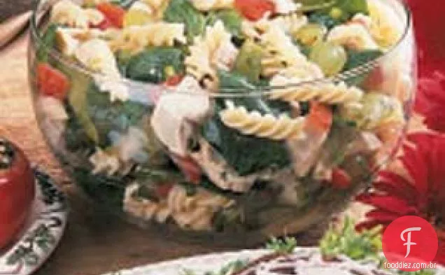 Salada De Massa Com Espinafre E Frango