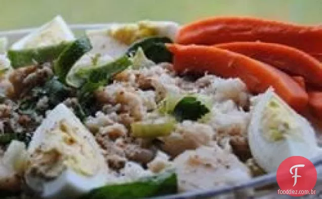Agrião e salada de caranguejo