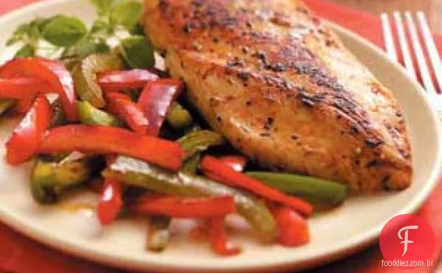 Frango com limão e pimentos