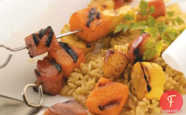 Espetinhos De Presunto E Batata-Doce