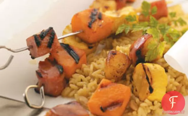 Espetinhos de presunto e batata-doce para 2