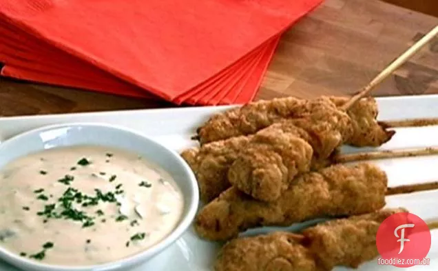 Frango frito bife na vara com Whatsthishere molho