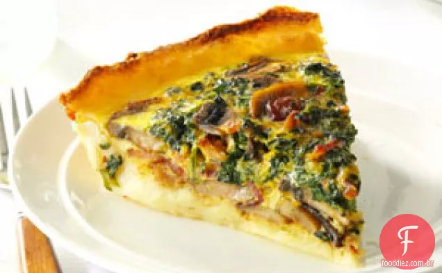 Quiche de espinafre com crosta de batata