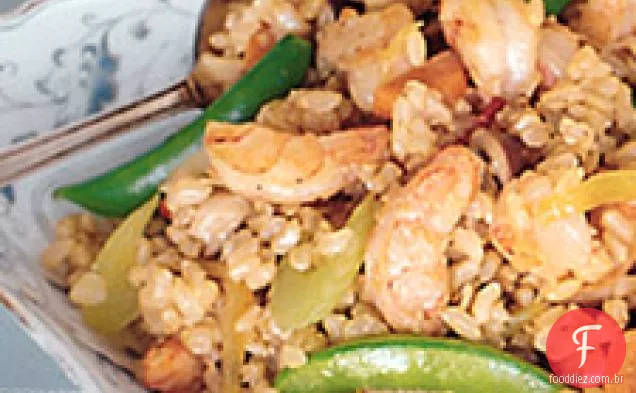 Camarão E Arroz Frito Vegetal