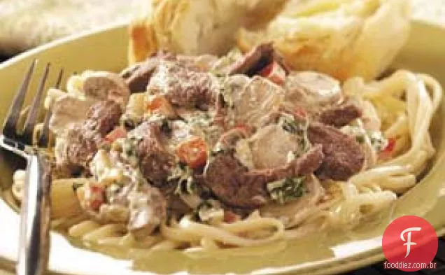 Mushroom Steak ' n ' Linguine