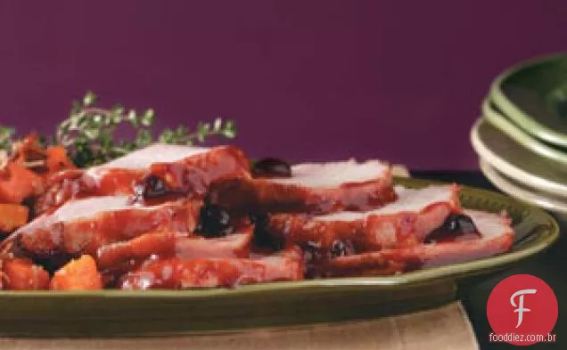 Carne De Porco Assada Com Glacê De Cranberry Fácil