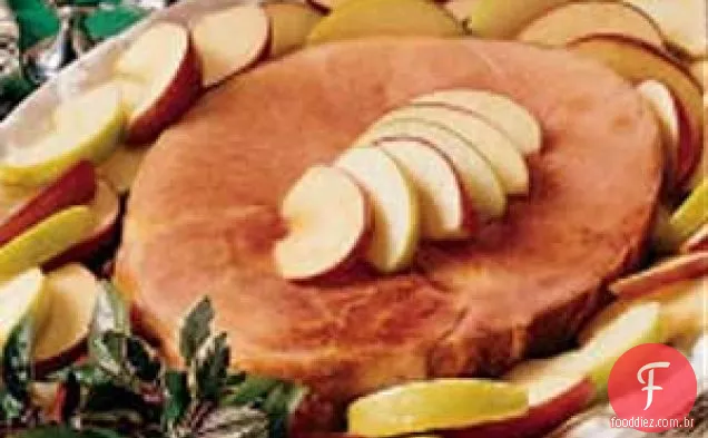 Fiambre e maçãs assadas