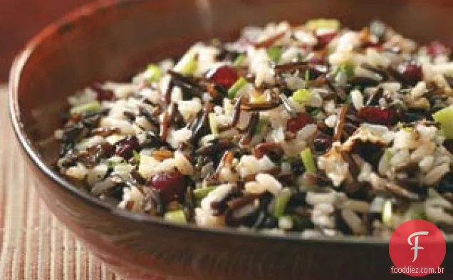Salada de arroz integral e selvagem