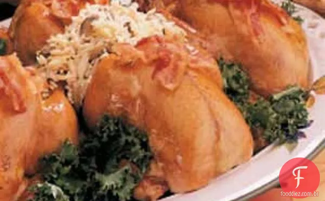Galinhas de milho empalhadas