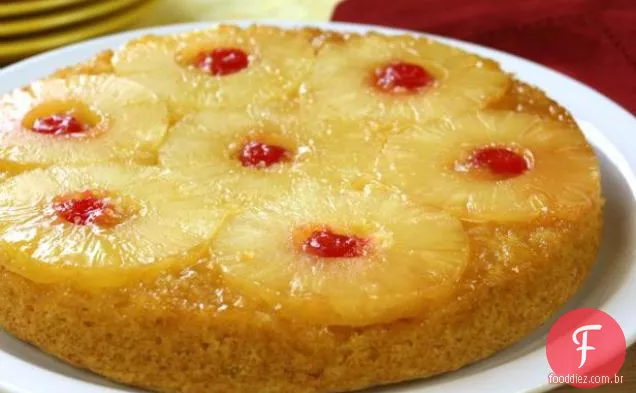 Bolo De Ananás E Compota De Maçã De Cabeça Para Baixo
