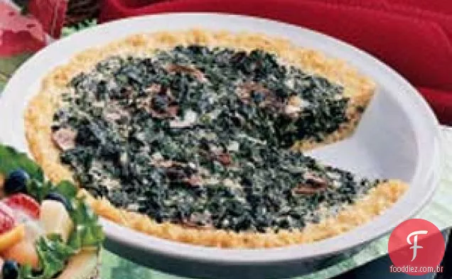 Quiche De Espinafre Com Crosta De Arroz