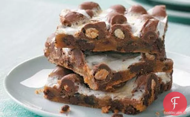 Barras De Chocolate E Amendoim Pegajosas