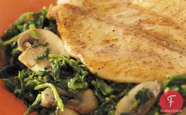 Peixe de Frigideira com espinafre