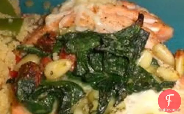 Filetes De Salmão Recheados Com Espinafres